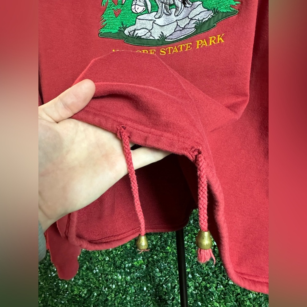 Vintage Pooh's 100 Acre State Park Embroidered Red Disney Hoodie - Picture 6 of 10